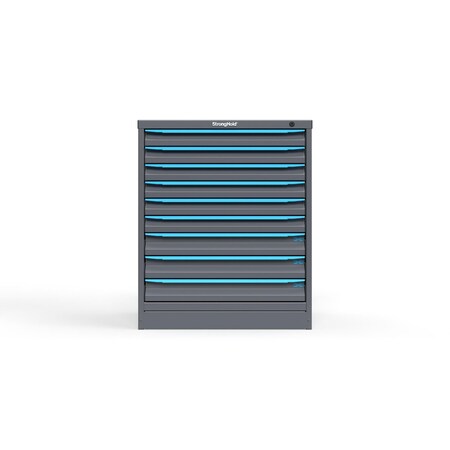 Strong Hold 9 drawer cabinet - (6x 2ft, 3x 3ft) - Blue accents - Keyed Alike S3036-PPAAS-0901FS