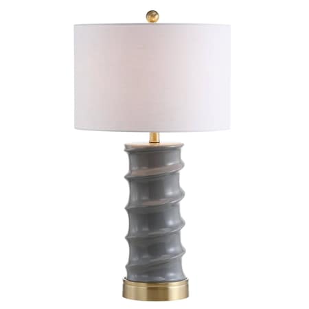 Jonathan Y Taipei 28" Ceramic LED Table Lamp, Dark Grey/Gold JYL3052A