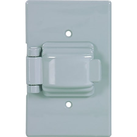 Eaton Wiring Devices Cover, 4-9/16 in L, 2-7/8 in W, Rectangular, Thermoplastic, Gray S1961