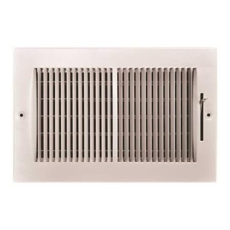 Truaire 10 in. x 6 in. 2-Way Steel Wall/Ceiling Register 1/3 in. Fin Spacing White 132M 10X06