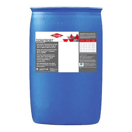 Dowfrost Heat Transfer Fluid, 55 gal, Drum 9990921