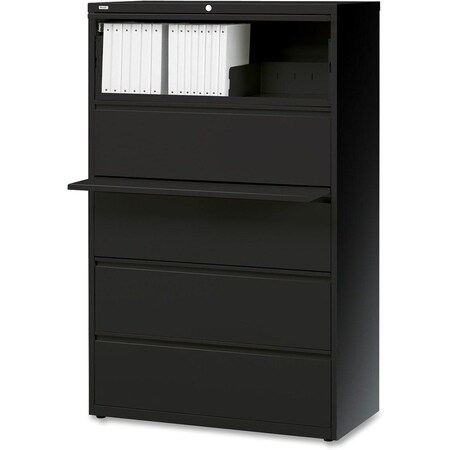 Hirsh 30" W 5 Drawer Lateral File Cabinet, Black, A4/Legal/Letter 14980