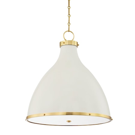 Hudson Valley Lighting Mark D. Sikes X Painted No. 3 3 Light Pendant 22.5 In. Aged Brass/Off White MDS362-AGB/OW