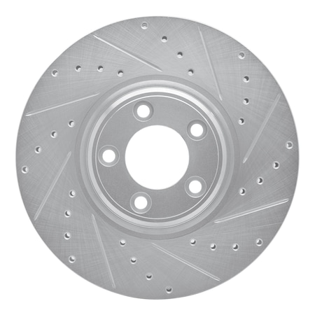 Dynamic Friction Co DFC Brake Rotor - Drilled and Slotted - Silver 631-20030R