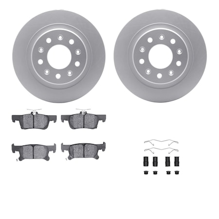 Dynamic Friction Co DFC GEOSPEC Coated Rotors with 5000 Brake Pads - Ceramic and Hardware 4512-47122