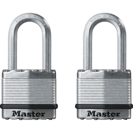 Master Lock Magnum 1-3/4'' W. Dual-Armor Keyed Alike Padlock with 1-1/2'' L. Shackle, 2PK M1XTLFCCSEN