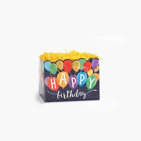 Nashville Wraps Happy Birthday Balloons Basket Box, Small 6.75x4x5, 6PK HBBS