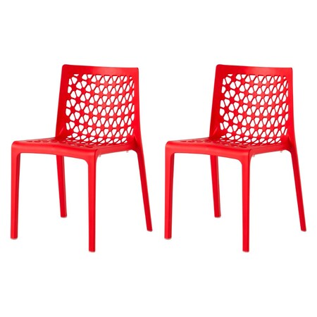 Lagoon Milan Resin Stackable Dining Chair with Open Design Back, 2PK 7053R1-SALGS