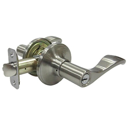 Taiwan Fu Hsing Industrial TruGuard Reversible Naples Entry Lever Lockset, Satin Nickel 221767