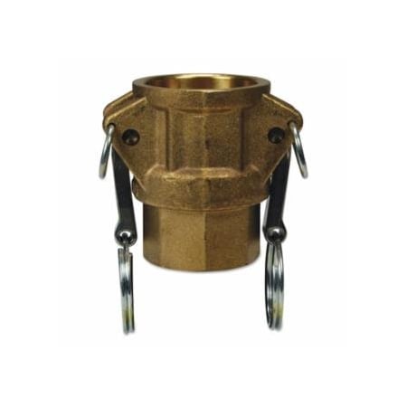 Dixon Valve Global Type D Couplers, 1 in (NPT), Female, Brass 238-G100-D-BR