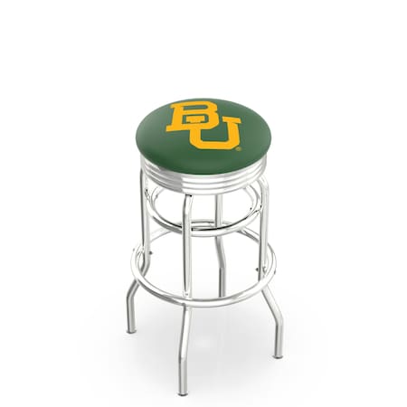 Holland Bar Stool Co 30" Chrome 2-Ring Baylor Swivel Bar Stool, Accent Ring L7C3C30Baylor