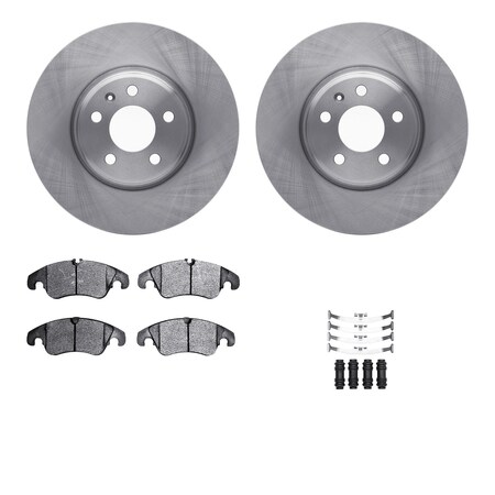 Dynamic Friction Co DFC Rotors with EURO 5000 Ceramic Brake Pads includes Hardware 6612-73245