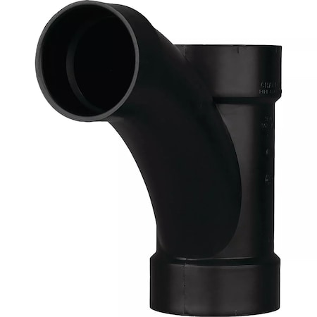 Charlotte Pipe And Foundry 4 x 4 x 3'' Hub x Hub x Hub Reducing Long Turn ABS Wye ABS 00502 1800HA