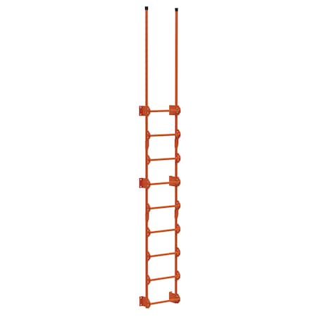 Vestil Steel Walk Through Dock Ladder 9 Step 300 Lb. Capacity Orange DKL-9-OR