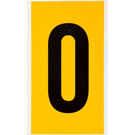 Brady Outdoor Vinyl 6 in Black on Yellow Numbers 0 Card 1570-0