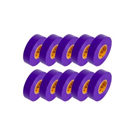 Gtse Purple Vinyl Electrical Tape, 3/4in x 66ft - Pack of 10, 10PK PVC-400-PUR-10