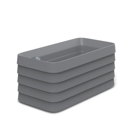 Crescent Garden TruDrop Slat Self Watering Deck Box - 36"x17"x17"H, Slate A819197