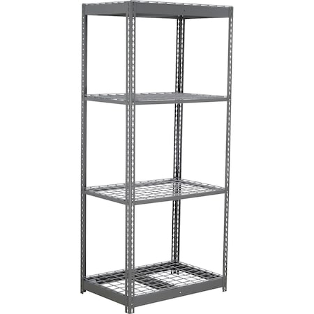 Global Industrial 4 Shelf, Commercial Duty Boltless Shelving, Starter, 48"W x 12"D x 72"H, Wire Deck 255695