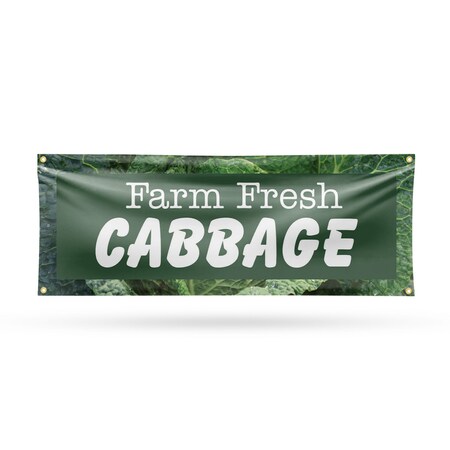 Signmission Farm Fresh Cabbage, 18 Inch x 48 Inch, Vinyl Banner B-30583
