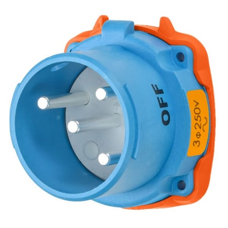Meltric DS30 INLET POLY BLUE SIZE 3 TYPE 3R 3P+G 30 A 250 VAC 60 Hz NO AUX 33-38073