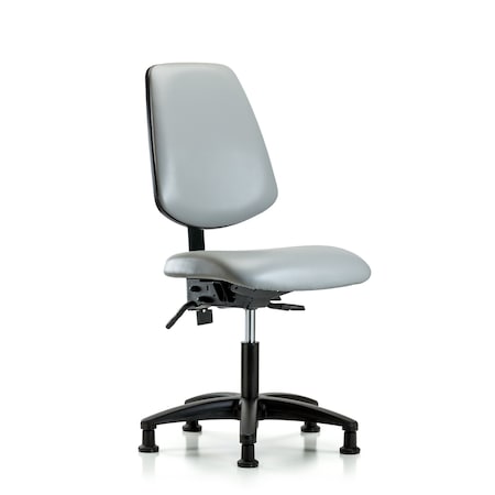 Blue Ridge Ergonomics Desk Chair No Arms, 18" to 23" Height, Vinyl, Dove BR-VDHCH-MB-RG-T1-A0-RG-8567