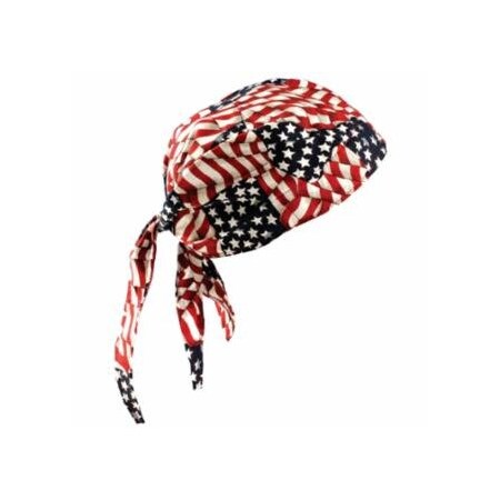 Occunomix Tuff Nougies Deluxe Tie Hat, One Size, Wavy Flag 561-TN6-WAV