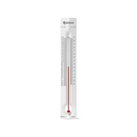 United Scientific Metal Back Student Thermometer, -20 To 2 THMCF1
