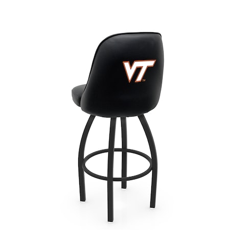 Holland Bar Stool Co Logo Grizzly Virginia Tech 25 in. Swivel Counter Stool with Black Wrinkle Finish L048