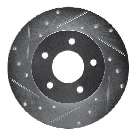 Dynamic Friction Co DFC Brake Rotor - Drilled and Slotted - Silver 631-52010L