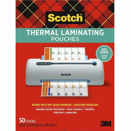 Scotch Dry Erase Thermal Laminating Pouches, 50PK TP3854-50DE