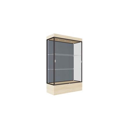 Ghent Lighted Floor Display Case 48x76x20, 12" Base, Bronze 94LFHB-BZ-BGW