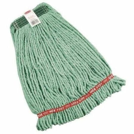 Rubbermaid Commercial Medium Wet Mop Head, 1", 4 Ply, Green FGA21206GR00