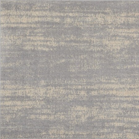 Homeroots 5' Gray And Beige Square Abstract Indoor Outdoor Area Rug 545962
