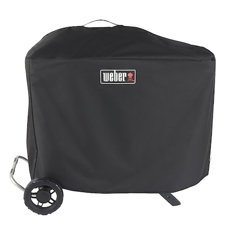 Weber Premium Grill Cover, 22 in W, 56.6 in D, 39.3 in H, Polyester, Black 7770