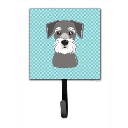 Carolines Treasures Checkerboard Blue Schnauzer Leash Or Key Holder BB1144SH4