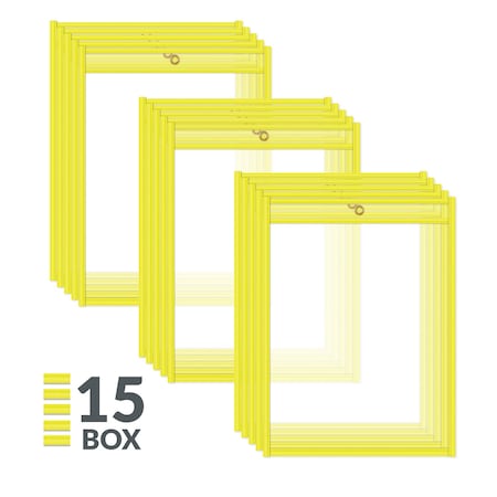 C-Line Products Shop Ticket Holder, Yellow, 9 x 12", PK15 43916