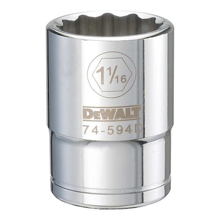 Dewalt Socket, 3/4in, 12-Point, 1-1/16in SAE DWMT74594OSP