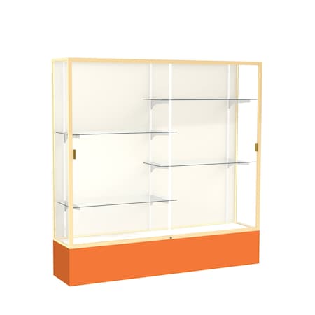Ghent Spirit Floor Display Case 72x72x16, Plaque, Champange 376PB-GD-OR