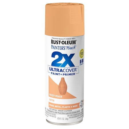 Rust-Oleum 2X Ultra Cover Spray Paint, Fuzzy Peach, Satin, 12 oz 389908