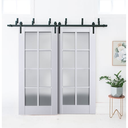 Sartodoors Sliding Closet Barn Bypass Doors White Solid Core Modern Interior VEREGIO7412BBB-WS-36