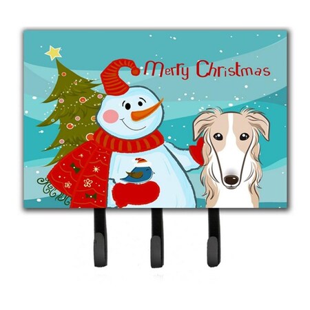 Carolines Treasures Snowman With Borzoi Leash and Key Holder BB1848TH68