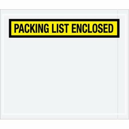 Zoro Select Packing List Envelopes, Yellow, PK1000 PL490