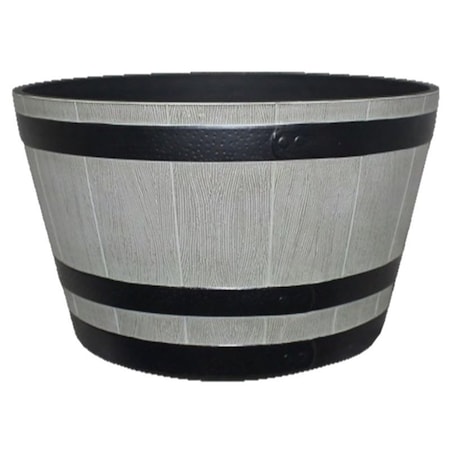 Southern Patio Whiskey Barrel Planter, 1512 in Dia, 154 in W, 154 in D, HDR, BirchwoodGray HDR-055457