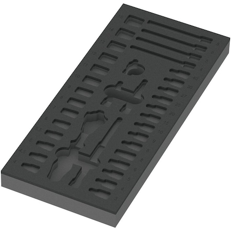 Wera 9820 Foam insert 8000 A Zyklop 1/4 in ratchet set 1, empty, 172 x 30 x 392 mm 5137320001