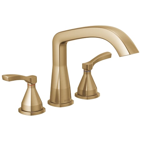 Delta Stryke Three Hole Roman Tub Trim, 11in, Lumicoat Champagne Bronze T2776-CZ-PR