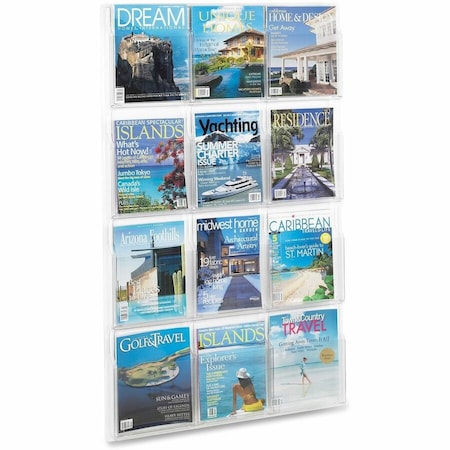 Safco Safco, Reveal Clear Literature Displays, 12 Compartments, 30w X 2d X 49h, Clear 5602CL