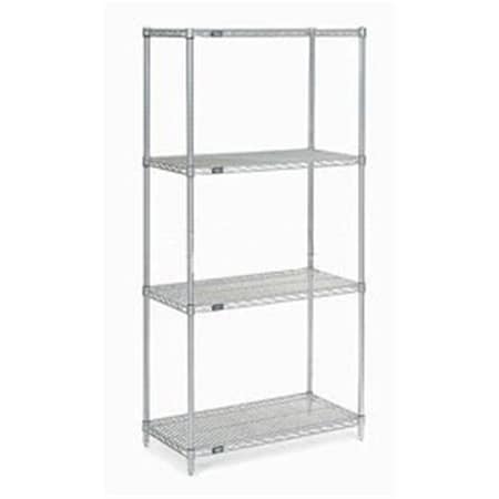 Nexel Stainless Steel Wire Shelving, Gray 48 x 24 x 86 in. 24488SS