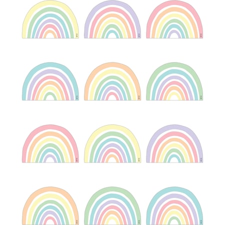 Teacher Created Resources Pastel Pop Rainbows Mini Accents, 36-Piece Set, 6PK 8442