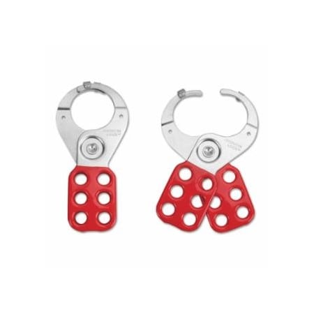 American Lock Lockout Hasps, 1 1/2 in Jaw dia., Red 045-AL0802