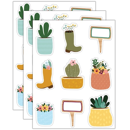 Carson Dellosa Grow Together Boots, Pots, and Garden Signs Cut-Outs, 36-Piece Set, 3PK 120643